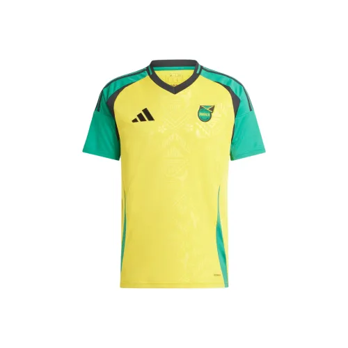 Adidas SS24 Jamaica 24 Домашний Джерси Футбол Джерси Мужской Желтый Зеленый