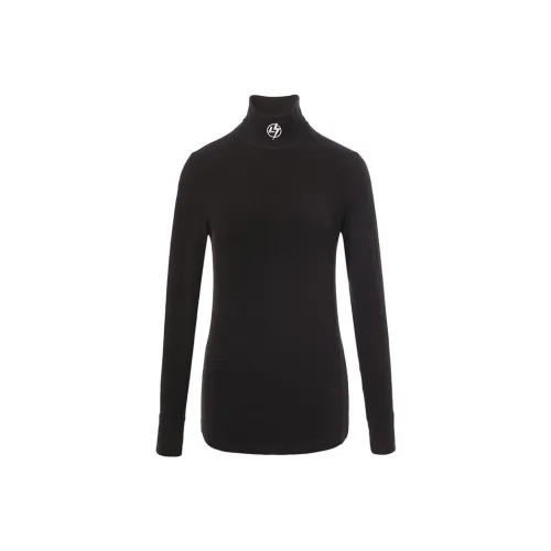 LOFT SHINE Длинный рукав Т-рубашка Женская Черная