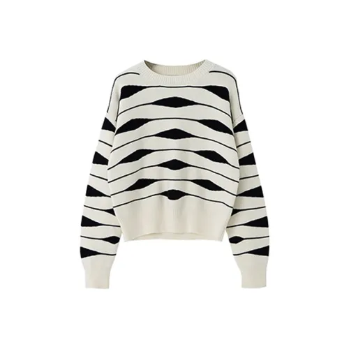 SOON FLOWER Весна Свитер Женские Экрю