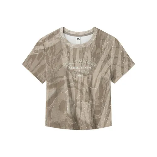 ANTA Life Collection T-Shirt Женская Лен Серый С принтом по всей поверхности