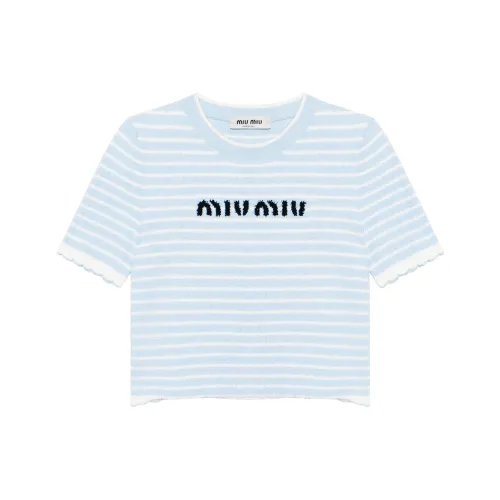 MIU MIU Crop Top Женские Синцзи Синий