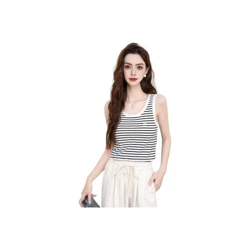 FAWENXIANGZI Майка Женская Черный Белый