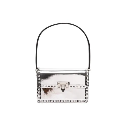 Valentino Rockstud Телячья кожа Сумка через плечо Женская серебряная