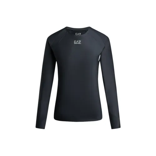 EMPORIO ARMANI EA7 Черные Женские Т-рубашки