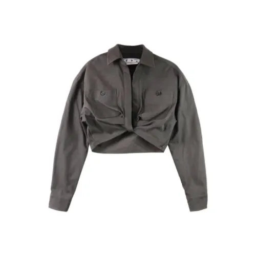 Off Бело-серый Женские Короткие Топы