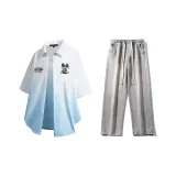 Комплект (Белая и Синяя Рубашка + Светло-Синие Джинсы)