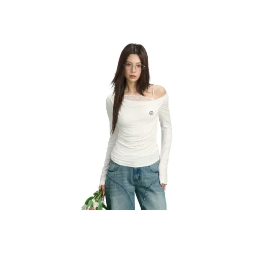 INSLIISA Стандартная футболка Женская Белая