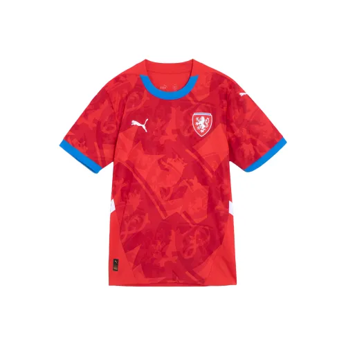 PUMA Czech Republic Football Футбол Джерси Мужской Красный Прочный Красный