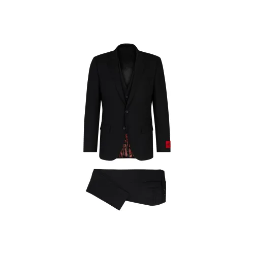 Hugo Boss Трехкомпонентный костюм Slim Fit из эластичного трикотажа для деловых мероприятий мужской черный