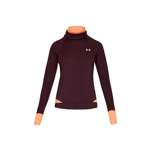 Under Armour Рукав реглан T-рубашка Женская Темно-красный