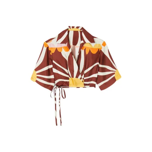 Sandro CROP TOP Женские Коричнево-желтый