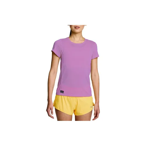 Saucony Секундомер Короткий Рукав T Рубашка Женские Фиолетовый