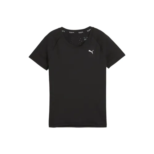 PUMA RUN CLOUDSPUN Женская беговая футболка T-Shirt Женская Черная