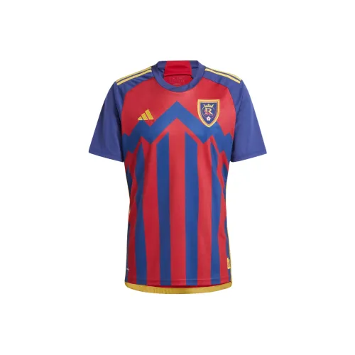 Adidas Real Salt Lake 24 25 Дом Джерси Футбол Джерси Фанатская версия Королевский SALT Озеро Городской Дом Мужская Победа Красный