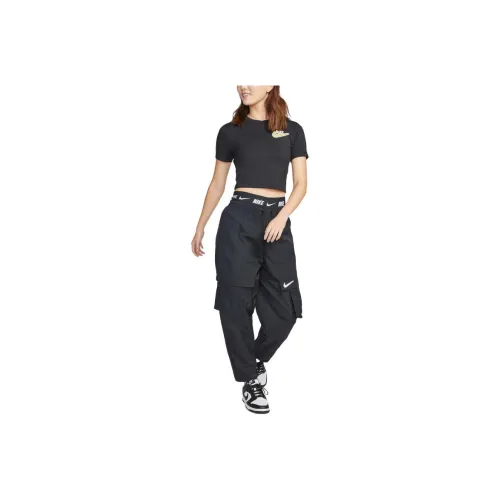 nike Sportswear Тонкий Crop T Рубашка T Рубашка Женские Черный