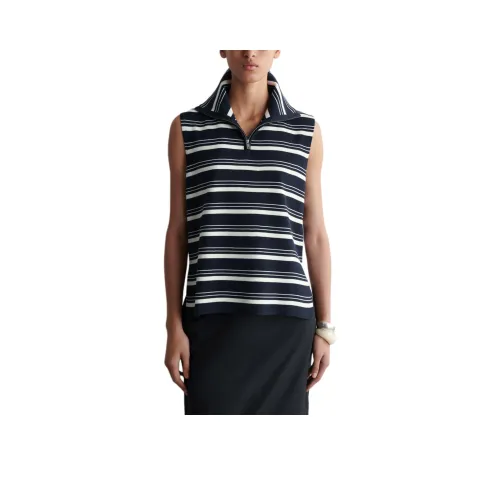 COS T-Рубашка Женская Темно-Синяя Полосы