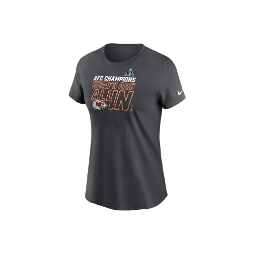 nike KANSAS CITY Chiefs 2023 AFC Champions Трофей T-Рубашка Женская Антрацитовая