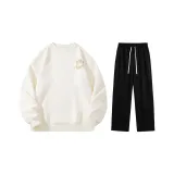 Флисовый комплект (Абрикосовый топ + Черные штаны с флисовой подкладкой)