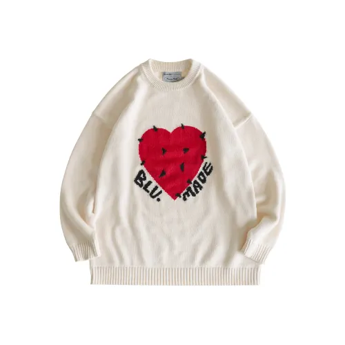 BLUELANDINC Свитер Унисекс Абрикос Белый