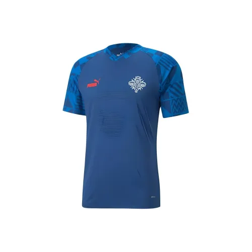 PUMA Iceland Football PREMATCH Джерси Футбол Джерси Мужской Электрический синий Лимон