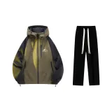 Комплект одежды (Армейский зеленый топ + Черные повседневные штаны)