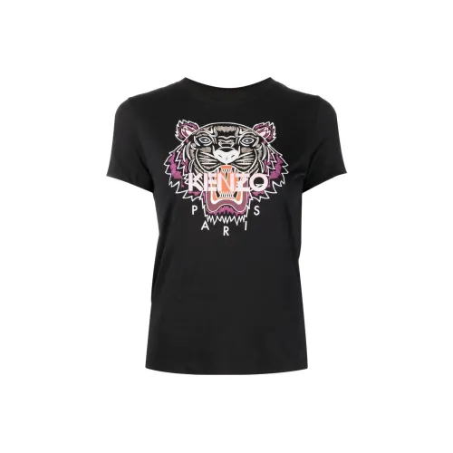KENZO Classic Tiger Head Черные Женские Футболки