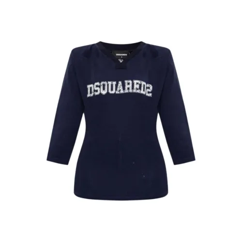 DSQUARED 2 T-рубашка женская морского синего цвета