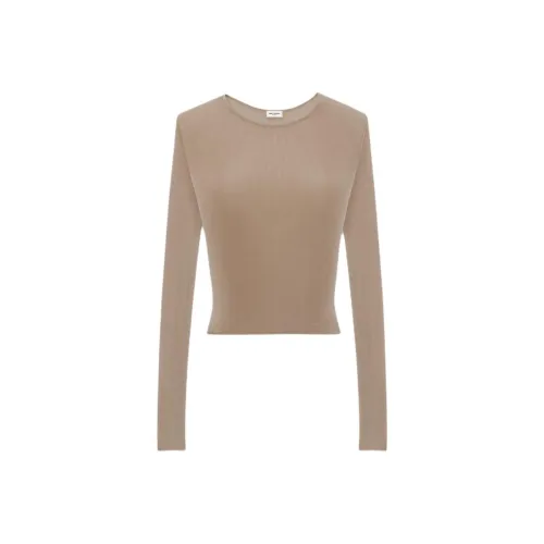 SAINT LAURENT T-рубашка Женская Коричневая