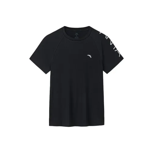 ANTA ZONGXUNXILIE Реглан рукав T-рубашка Женская базовая Черный