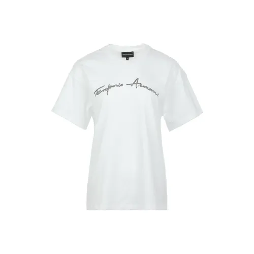 EMPORIO ARMANI Т-рубашка с оборванным рукавом женская белая