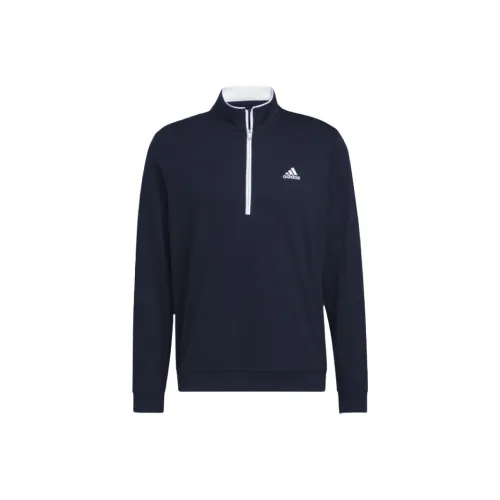 Adidas Quarter Zip GOLF Пуловер Гольф Одежда Мужская Колледж Синий Белый