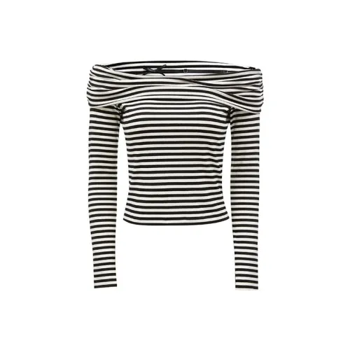 Only H19 Черно-белые полосы Женские футболки