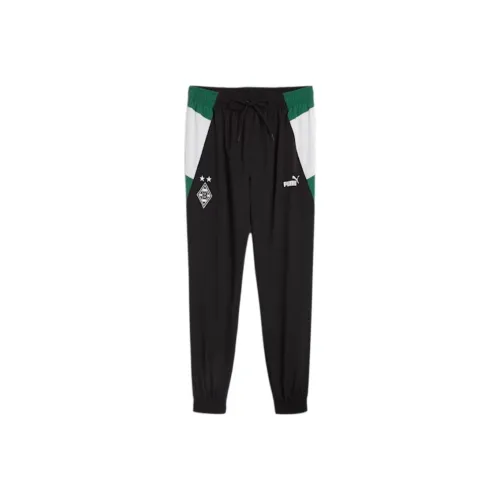 PUMA Borussia MönchengladbachWOVEN FW24 DRYCELL Спортивные брюки Мужские Черный Зеленый