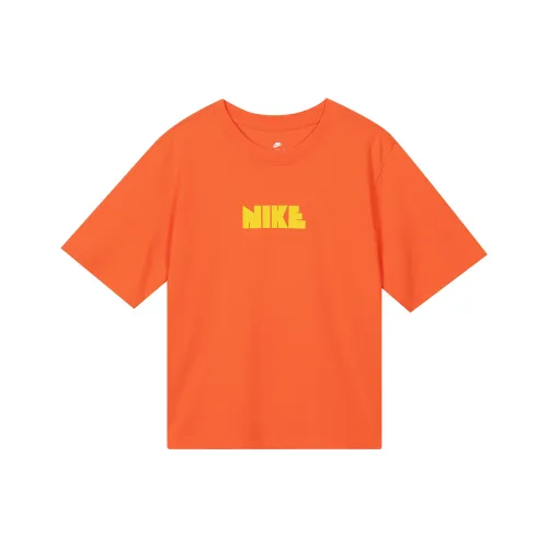 Nike x Atmos Pink WMNS NSW CIRCA Рукав с оборванным плечом T-рубашка Женская Оранжевая