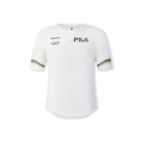 FILA Велоспорт Регулярная T-Рубашка Женская Нефритовый Белый