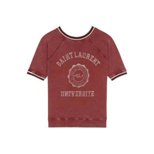 SAINT LAURENT T-рубашка Женская Красная