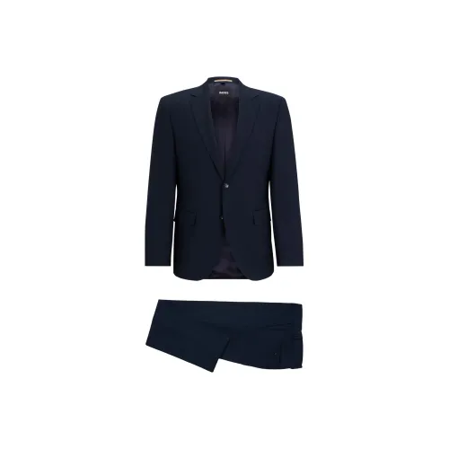 Hugo Boss Обычный крой костюм в микропереплетенном эластичном ткани бизнес-костюм мужской