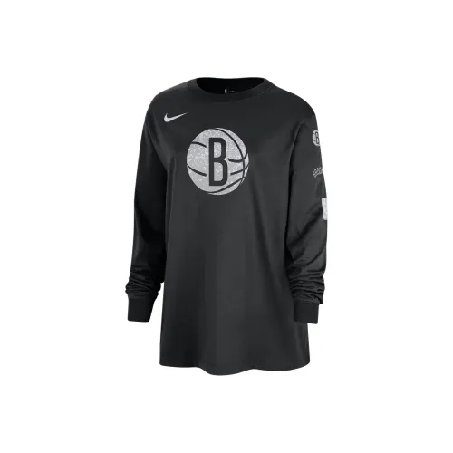 nike Рукав со спущенным плечом T-рубашка Женская Черный Брук Lin Нетс