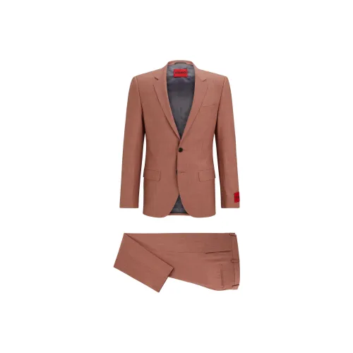 Hugo Boss Slim Fit костюм из мохерного трикотажа с эластичным бизнес-кроем для мужчин темно-красный