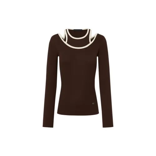 MOCO T Рубашка Женская Темно-Кофейная