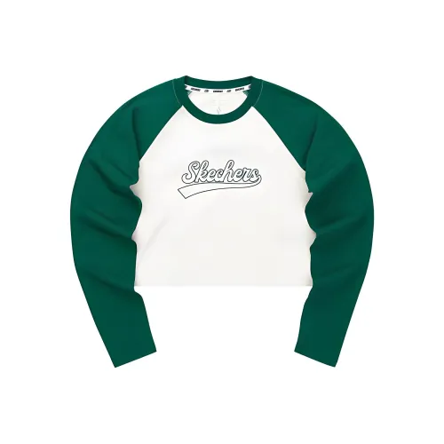 Skechers Реглан-рукав Т-рубашка Женская Вечнозеленая