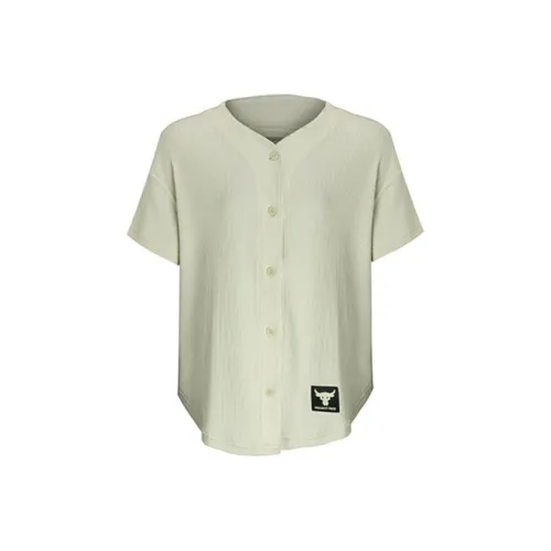 Under Armour Джонсон Рукав с спущенным плечом T-рубашка Женская Розовый Грязь Серый