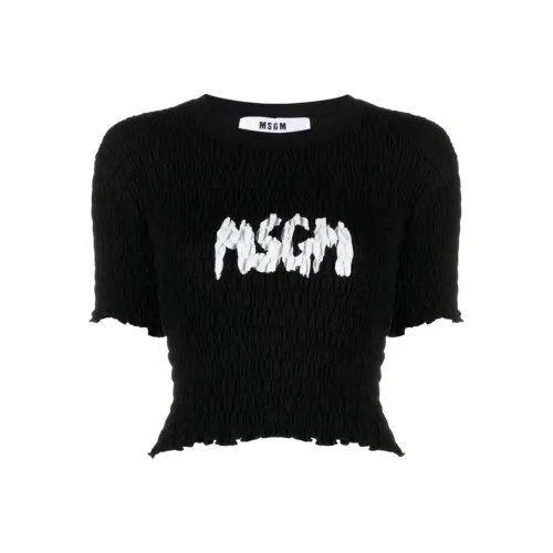 MSGM Стандартная футболка женская черная