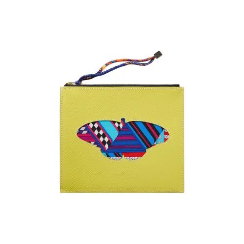 HERMES Коровья кожа Клатч Женские 92 Jaune Желтый