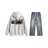 Set (Фотиния Серый Топ + Ностальгические Синие Джинсы)