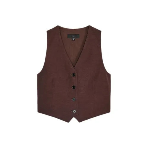 ZARA Майка Женская Темно-Коричневая