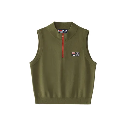 FILA FUSION X ROUND TWO SS25 Майка Женская Банановый Кофейный DG