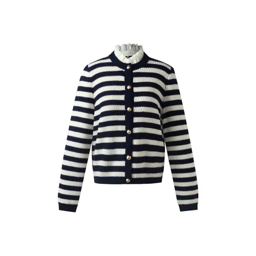 GOELIA Свитер Женский Синий Белый Полосатый