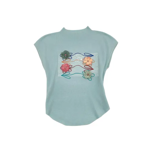 OUBO Флаттер-рукав Т-рубашка Женская Абрикос