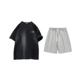 954 Черный + Вересковый серый (Комплект с коротким рукавом)